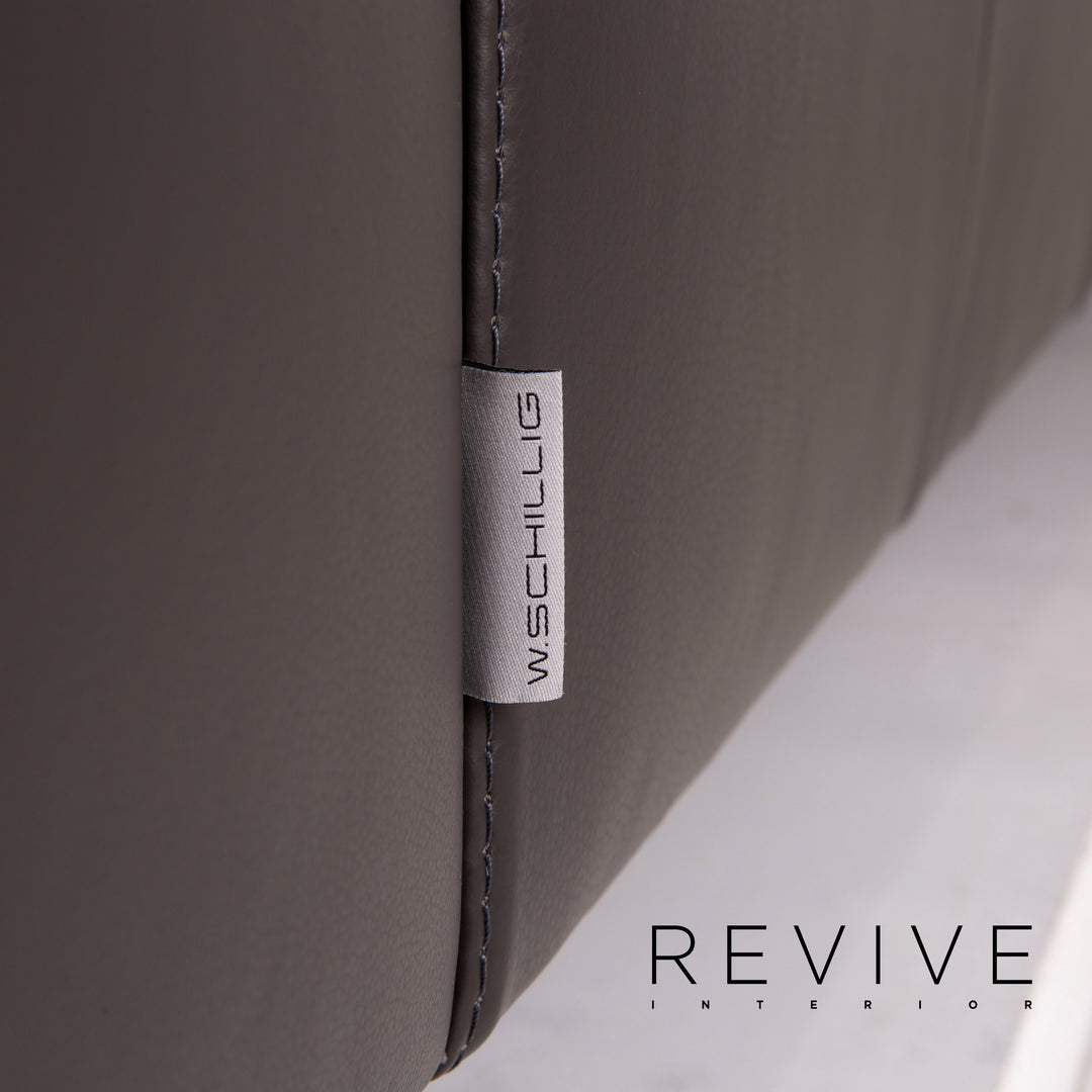 Ewald Schillig leather sofa dark brown two-seater couch #14825