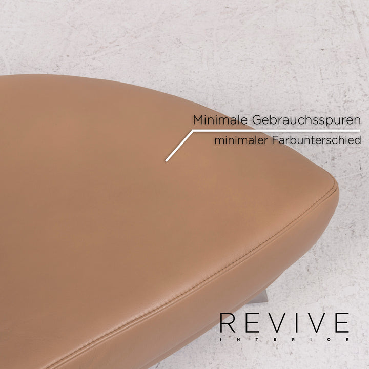 Ewald Schillig leather sofa set beige corner sofa armchair stool #12470