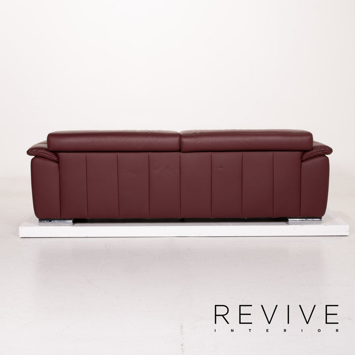 Ewald Schillig marque Blues ensemble de canapé en cuir rouge foncé trois places deux places #15227