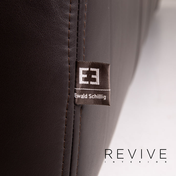 Ewald Schillig leather sofa set modular brown dark brown 1x corner sofa 1x coffee table #15129