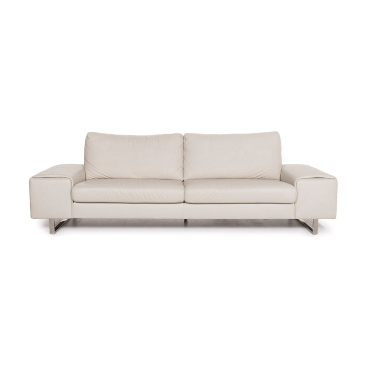 Ewald Schillig leather sofa beige three-seater #13020