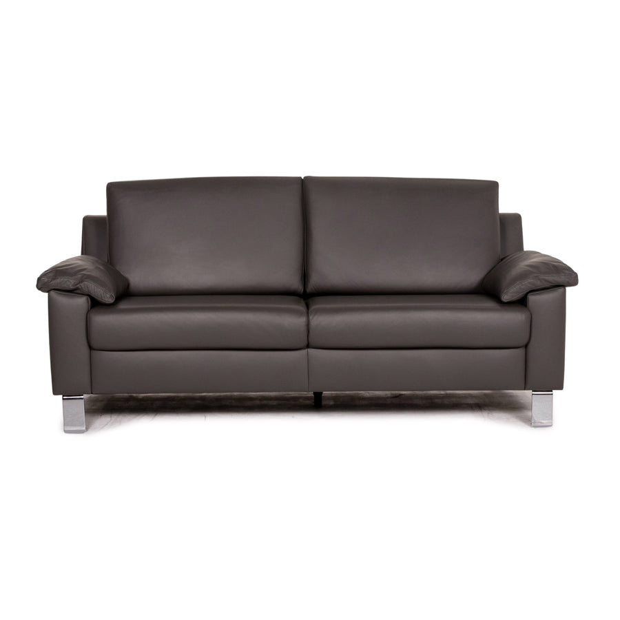 Ewald Schillig Leder Sofa Grau Dreisitzer Couch #15458