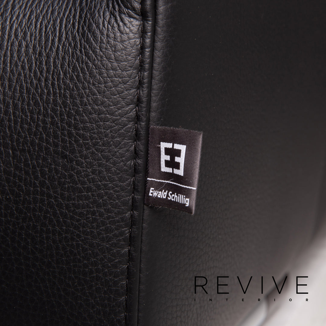 Ewald Schillig Leder Sofa Schwarz Dreisitzer #13930