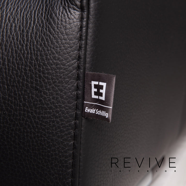 Ewald Schillig Leder Sofa Schwarz Dreisitzer #13930