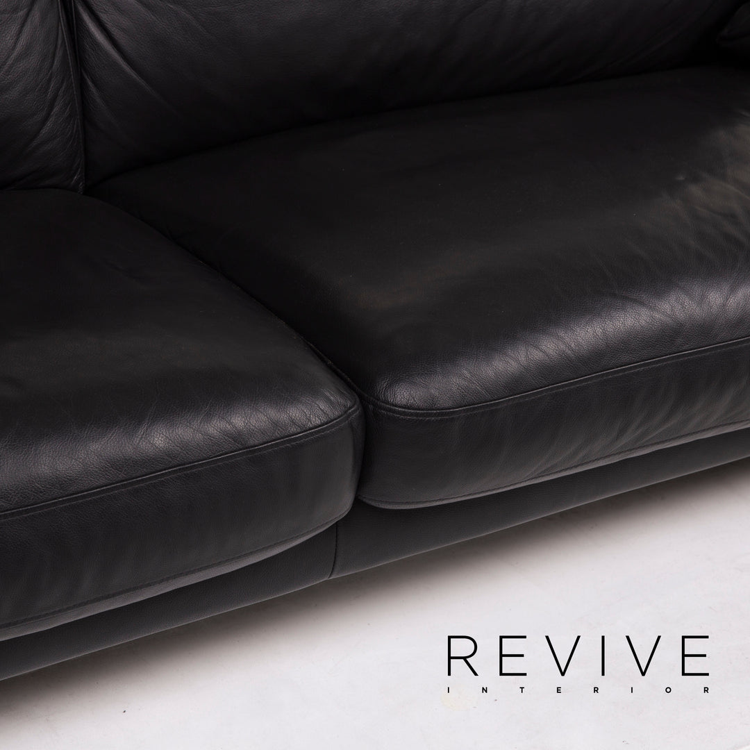 Ewald Schillig | 3 seater sofa | leather | Black | Revive Interior