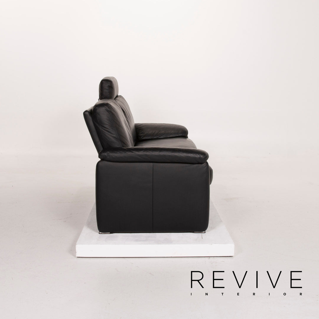 Ewald Schillig | 3 seater sofa | leather | Black | Revive Interior