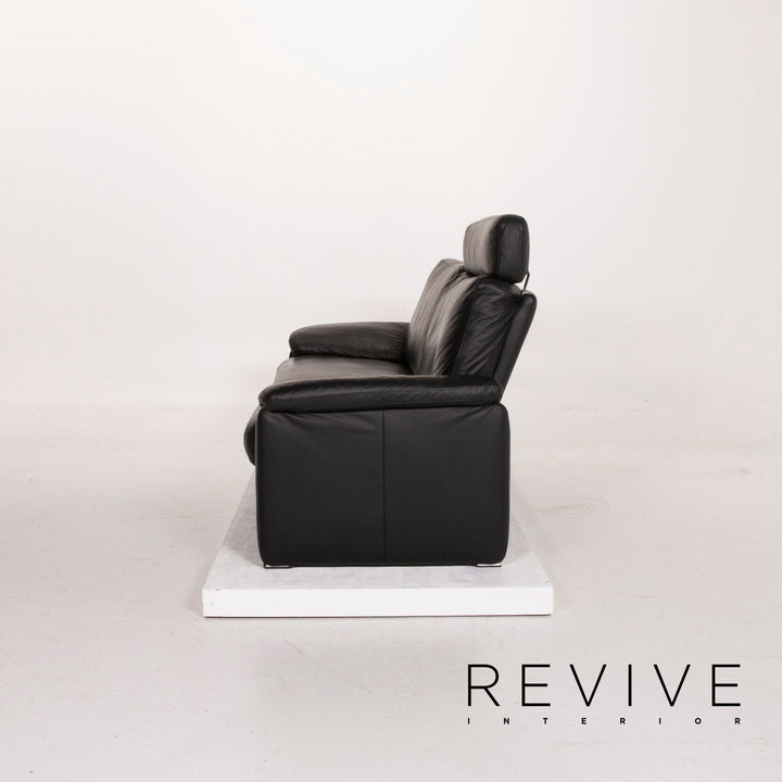 Ewald Schillig | 3 seater sofa | leather | Black | Revive Interior