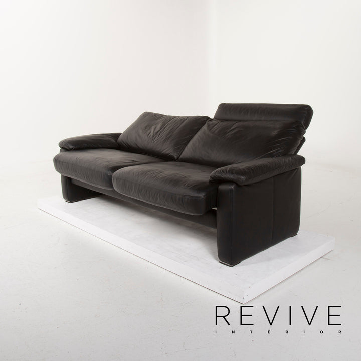 Ewald Schillig | 3 seater sofa | leather | Black | Revive Interior