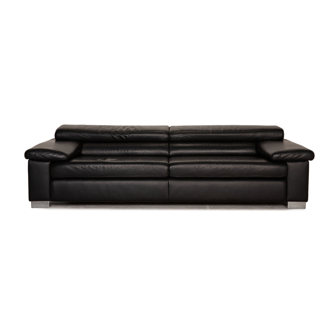 Ewald Schillig Leder Sofa Schwarz Dreisitzer Couch Funktion