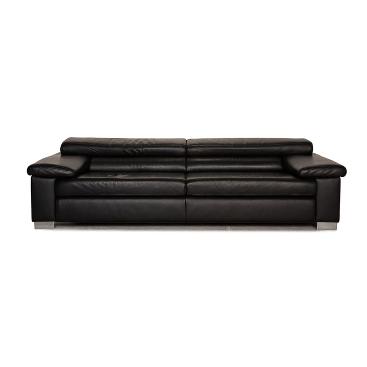 Ewald Schillig Leder Sofa Schwarz Dreisitzer Couch Funktion