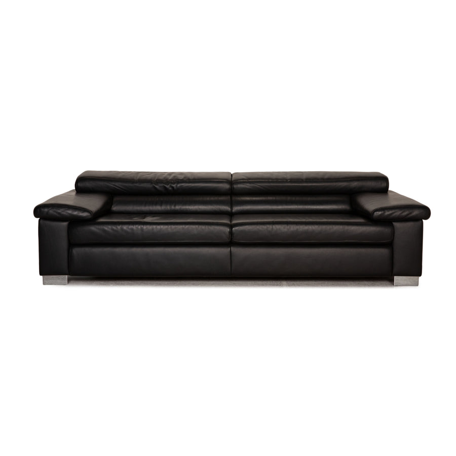 Ewald Schillig Leder Sofa Schwarz Dreisitzer Couch Funktion