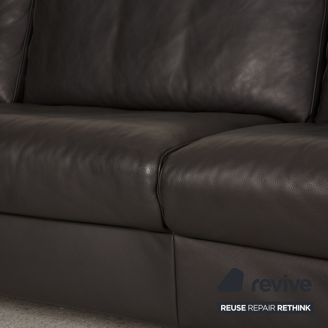 Ewald Schillig Leder Sofa Schwarz Ecksofa Couch