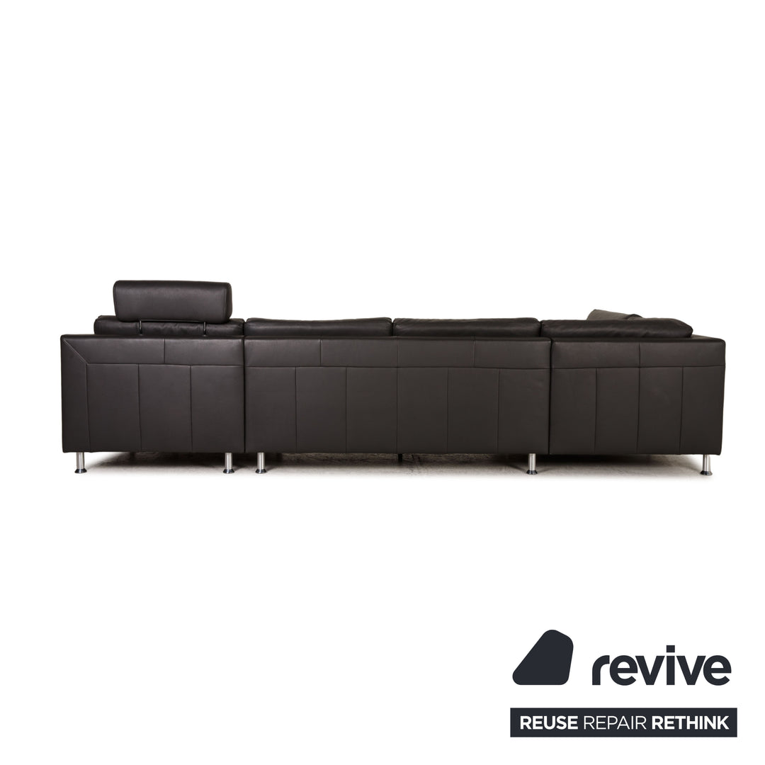 Ewald Schillig Leder Sofa Schwarz Ecksofa Couch