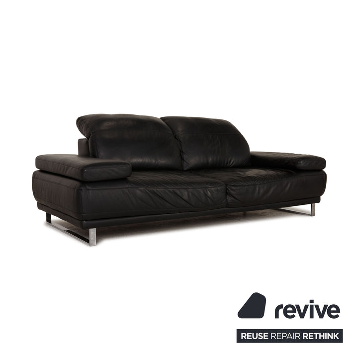 Ewald Schillig leather sofa sofa anthracite three-seater function