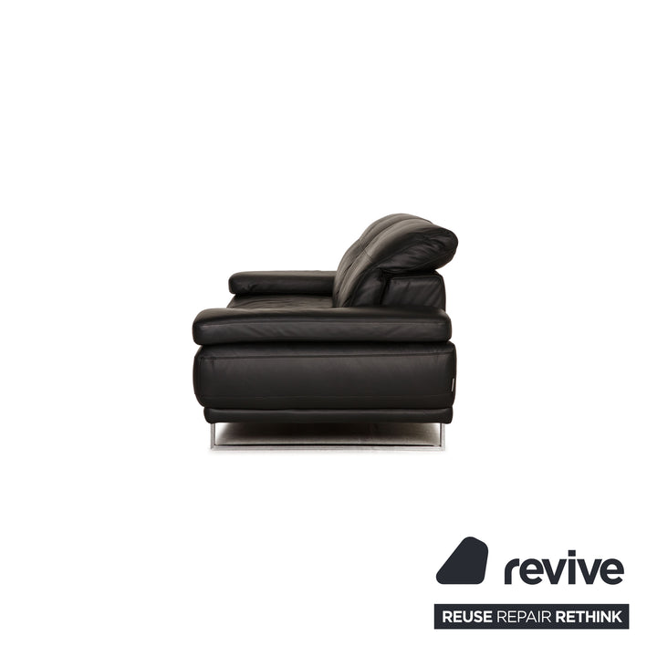 Ewald Schillig leather sofa sofa anthracite three-seater function