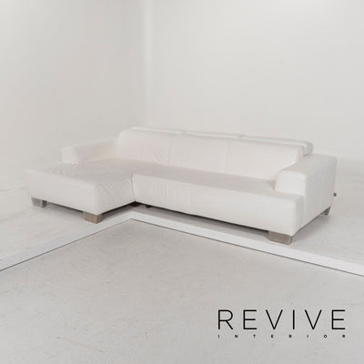 Ewald Schillig Leder Sofa Weiß Ecksofa #13032