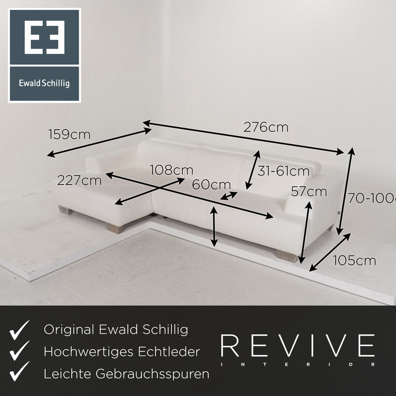 Ewald Schillig Leder Sofa Weiß Ecksofa 