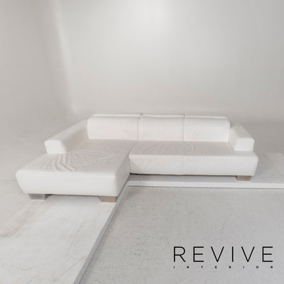 Ewald Schillig Leder Sofa Weiß Ecksofa #13032