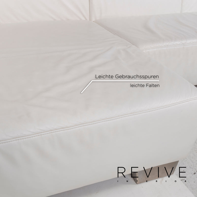 Ewald Schillig Leder Sofa Weiß Ecksofa 