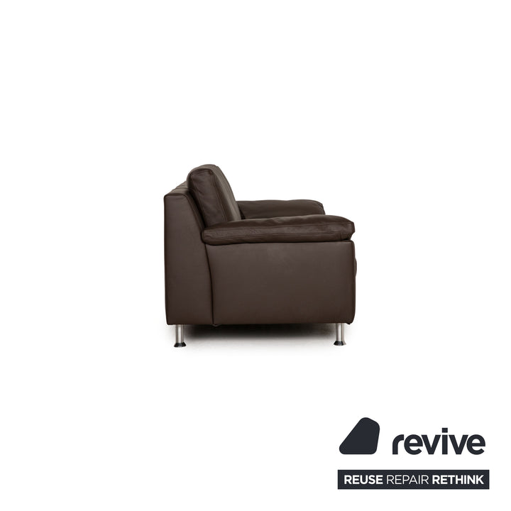 Ewald Schillig Leder Zweisitzer Braun Sofa Couch