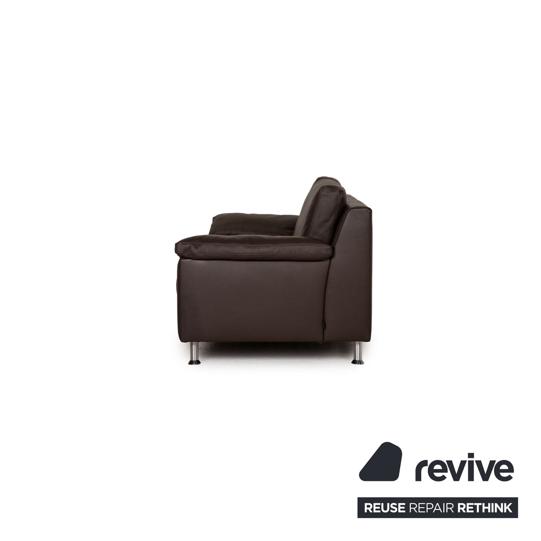 Ewald Schillig Leder Zweisitzer Braun Sofa Couch