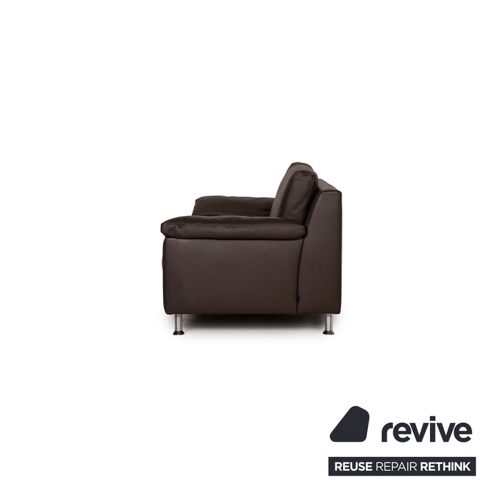 Ewald Schillig Leder Zweisitzer Braun Sofa Couch