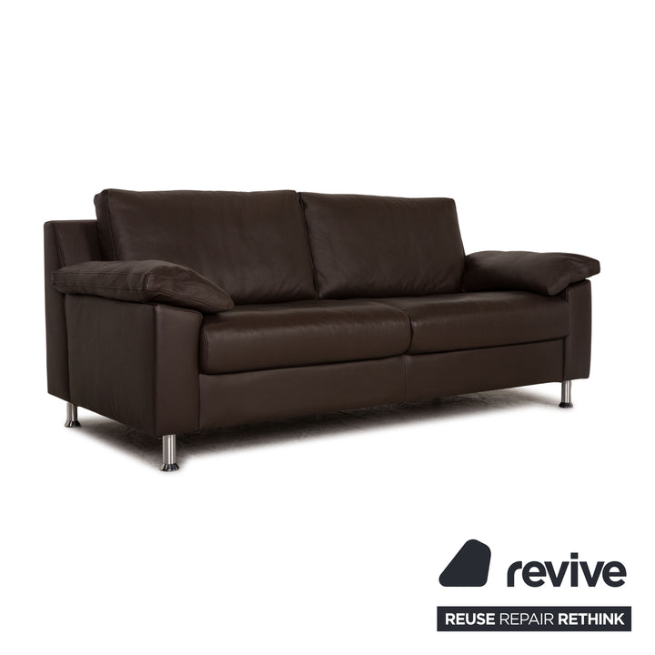 Ewald Schillig Leder Zweisitzer Braun Sofa Couch