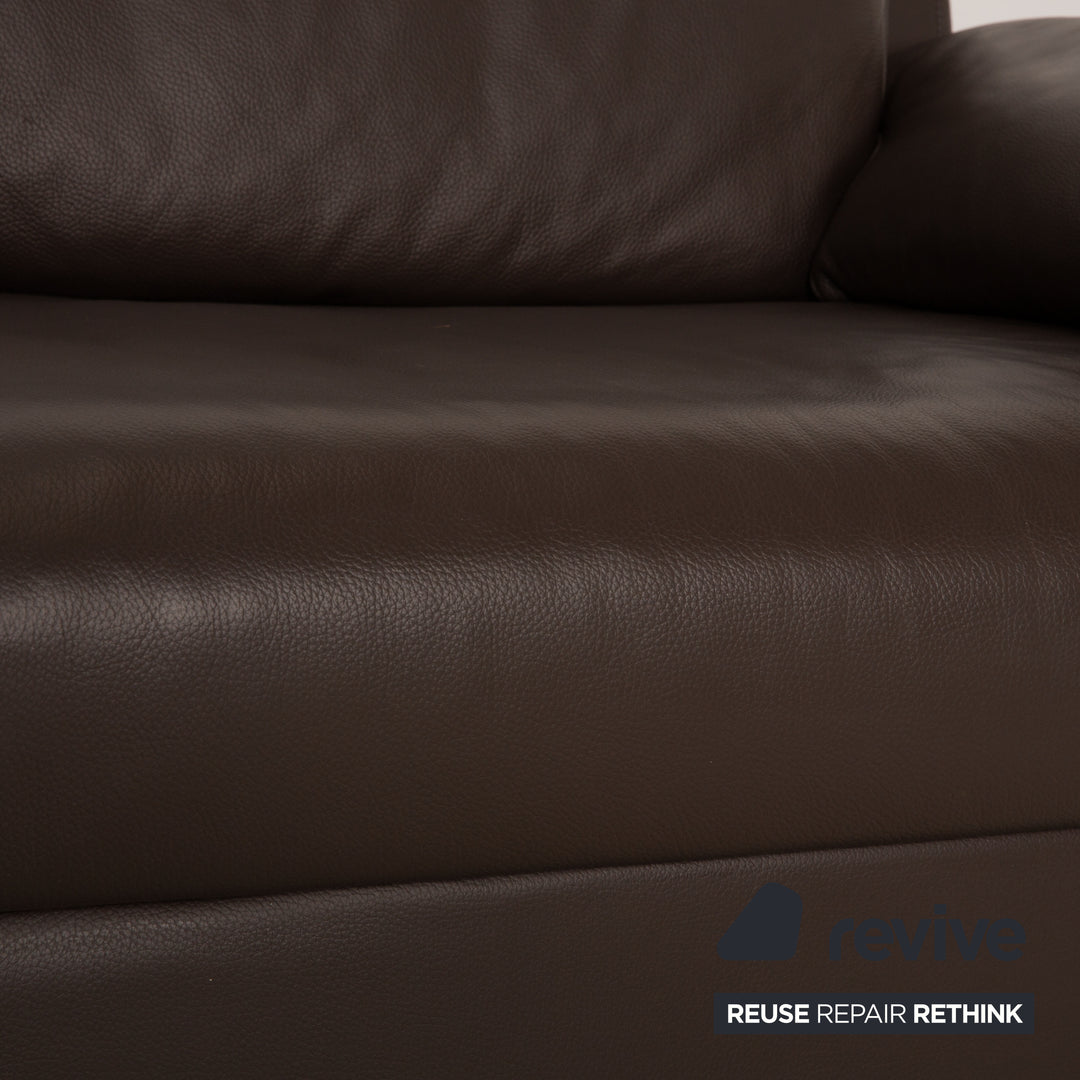 Ewald Schillig Leder Zweisitzer Braun Sofa Couch