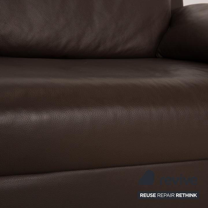 Ewald Schillig Leder Zweisitzer Braun Sofa Couch