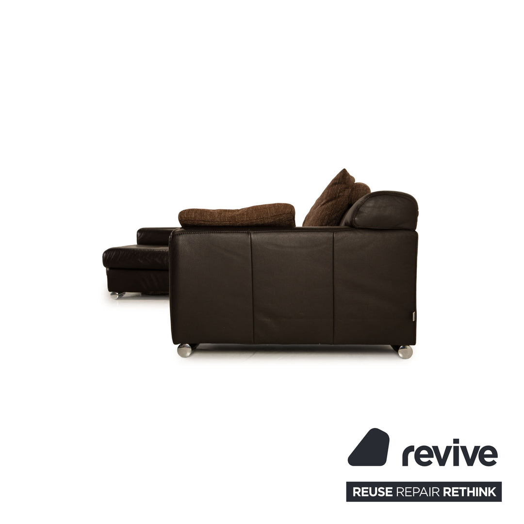 Ewald Schillig Loft Leder Ecksofa Braun Dunkelbraun Sofa Couch Recamiere links