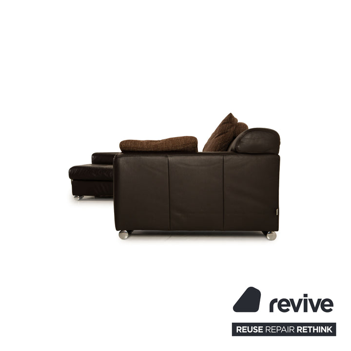 Ewald Schillig Loft Leder Ecksofa Braun Dunkelbraun Sofa Couch Recamiere links