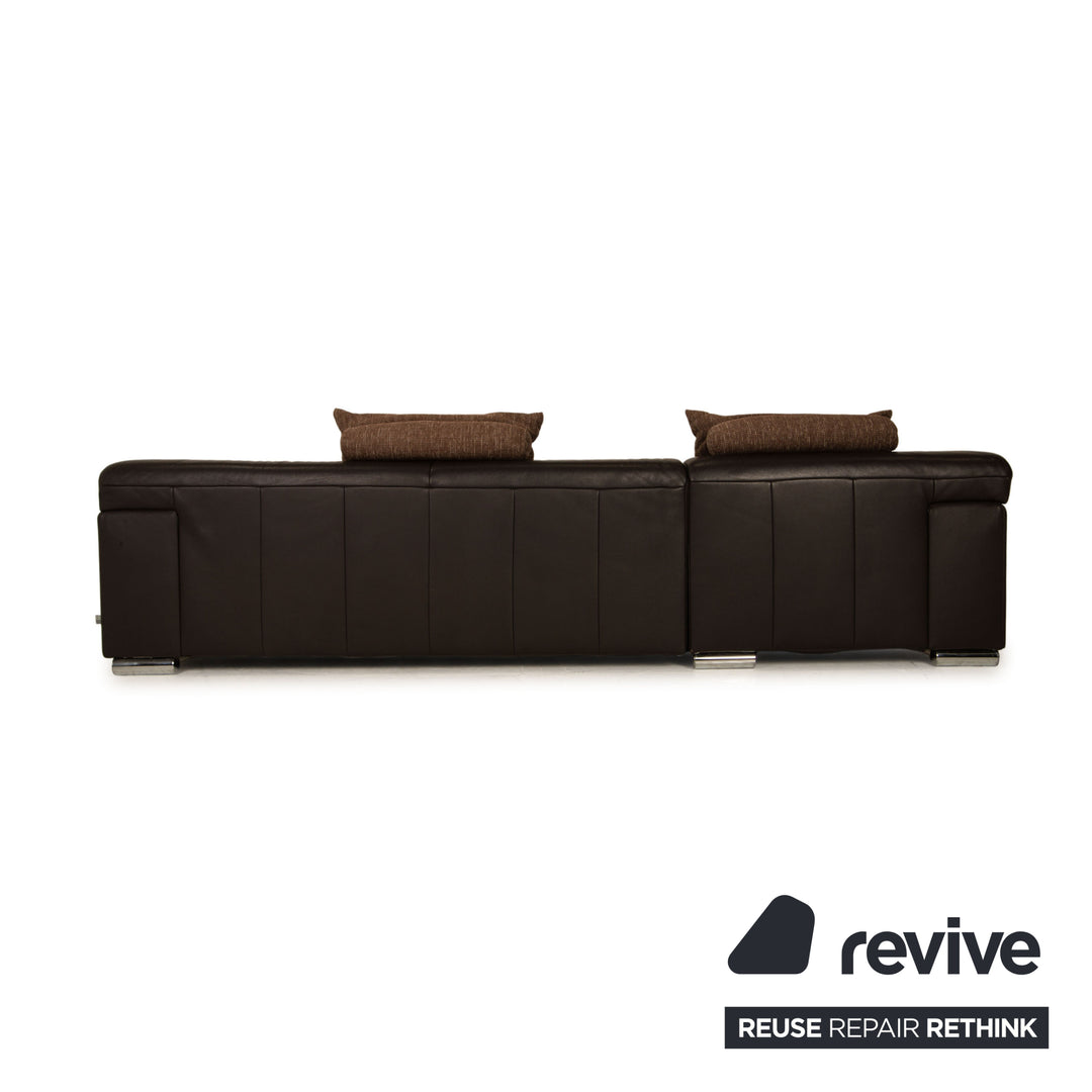 Ewald Schillig Loft Leder Ecksofa Braun Dunkelbraun Sofa Couch Recamiere links