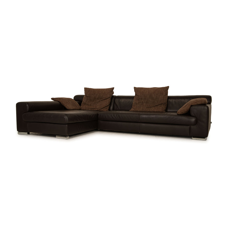 Ewald Schillig Loft Leder Ecksofa Braun Dunkelbraun Sofa Couch Recamiere links