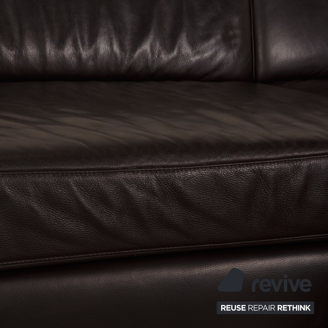 Ewald Schillig Loft Leather Corner Sofa Dark Brown Sofa Couch