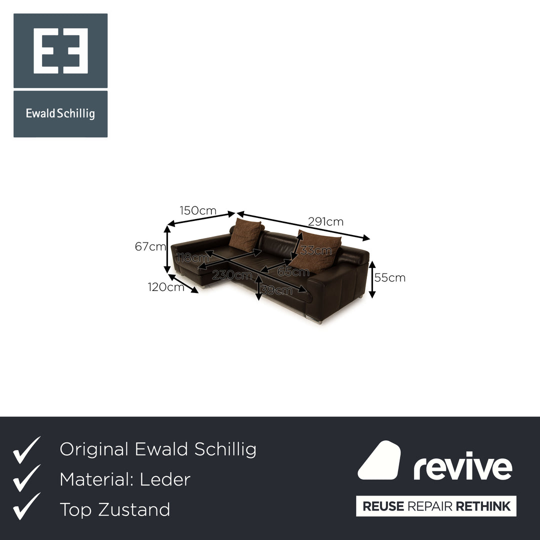 Ewald Schillig Loft Leder Ecksofa Dunkelbraun Sofa Couch