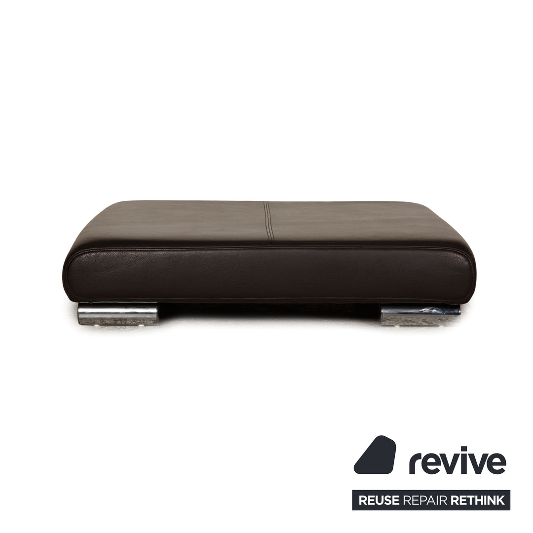 Ewald Schillig Loft Leder Hocker Dunkelbraun