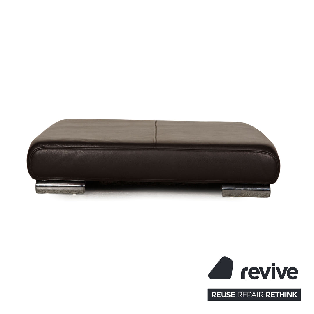 Ewald Schillig Loft Leder Hocker Dunkelbraun