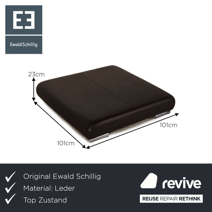 Ewald Schillig Loft Leder Hocker Dunkelbraun