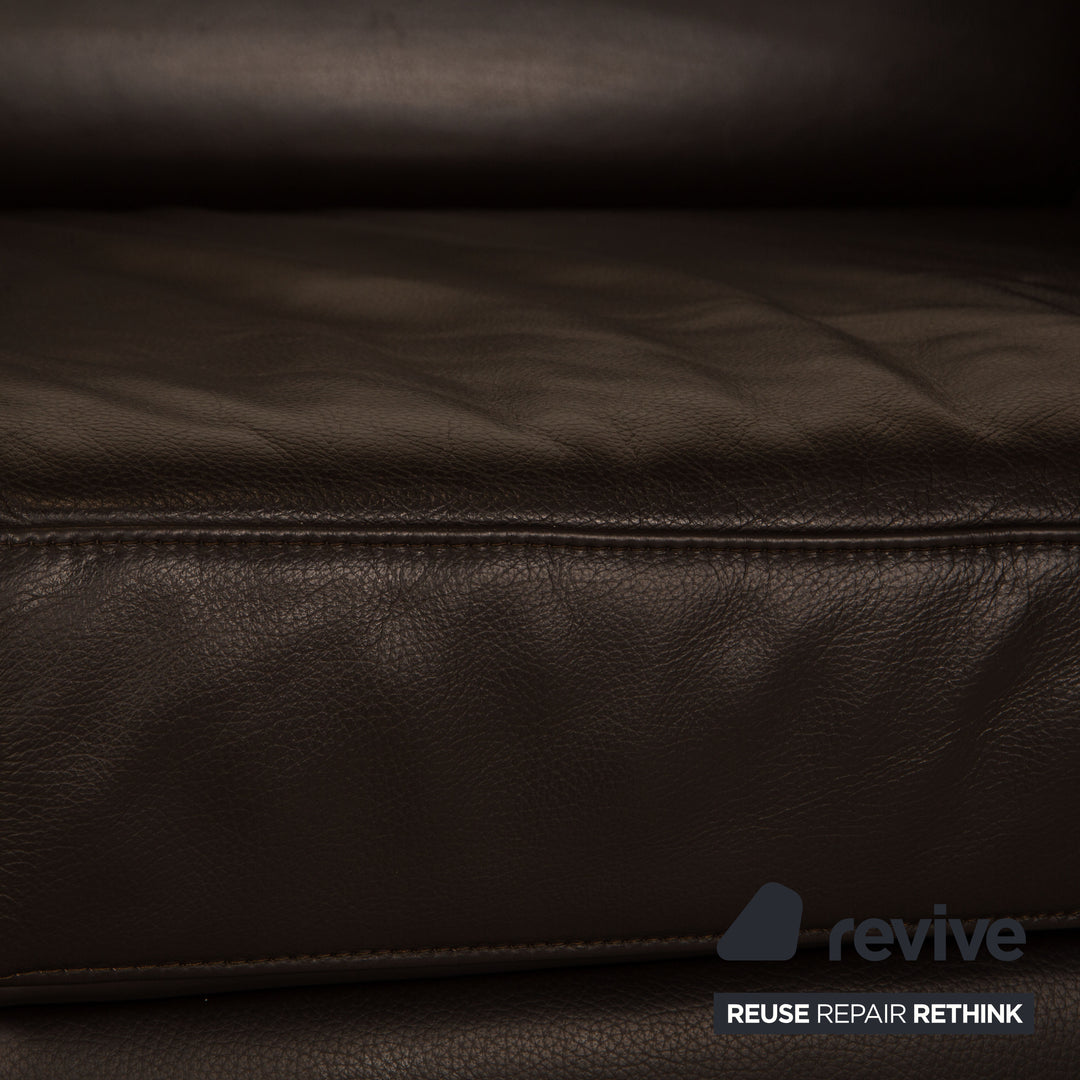 Ewald Schillig Loft Leder Zweisitzer Schwarz Sofa Couch