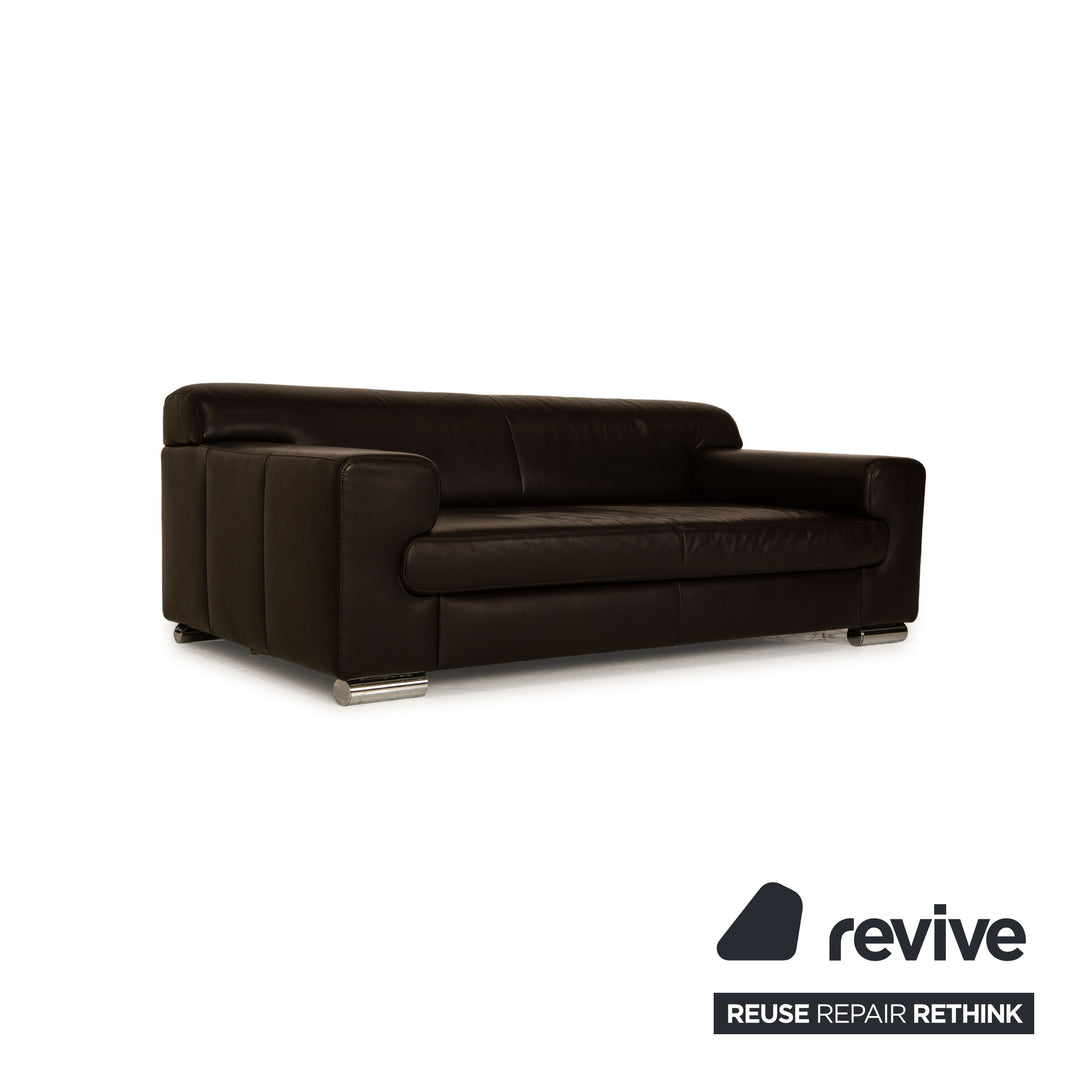 Ewald Schillig Loft Leder Zweisitzer Schwarz Sofa Couch