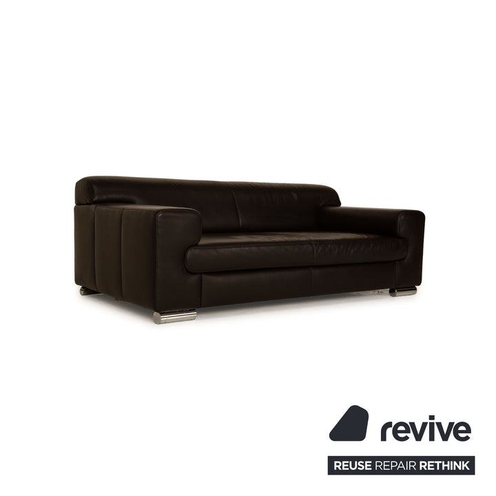 Ewald Schillig Loft Leder Zweisitzer Schwarz Sofa Couch