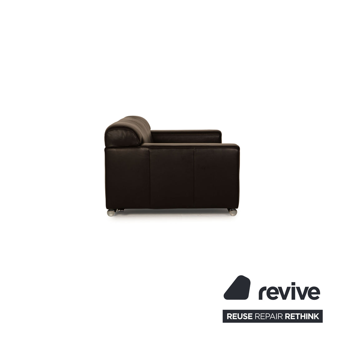 Ewald Schillig Loft Leder Zweisitzer Schwarz Sofa Couch