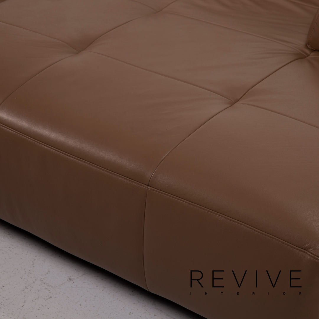 Ewald Schillig Mega Leder Sofa Braun Ecksofa #14903