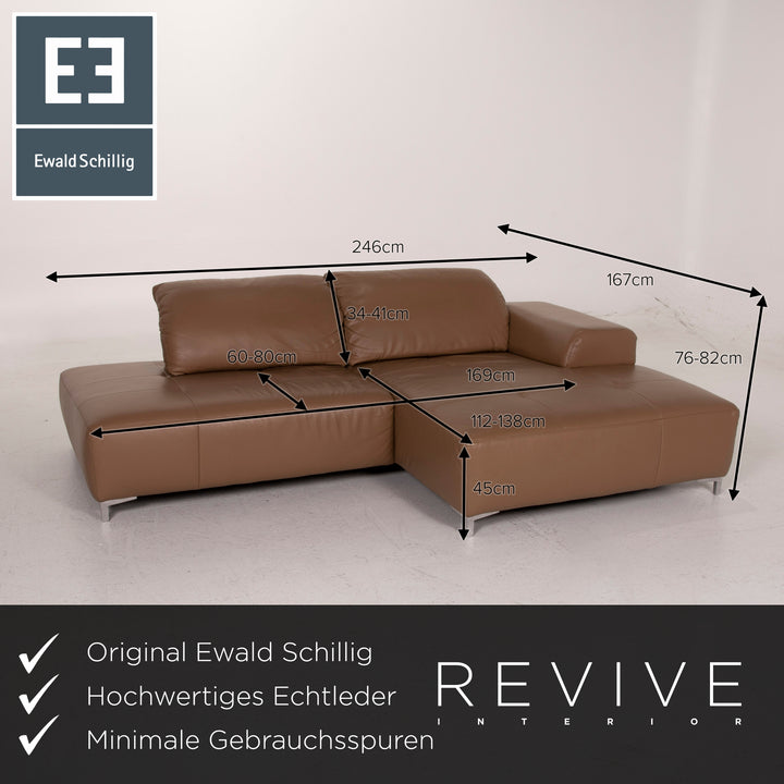 Ewald Schillig Mega Leder Sofa Braun Ecksofa #14903