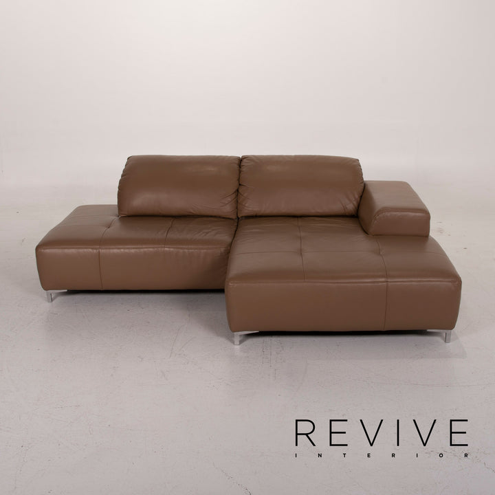 Ewald Schillig Mega Leder Sofa Braun Ecksofa #14903