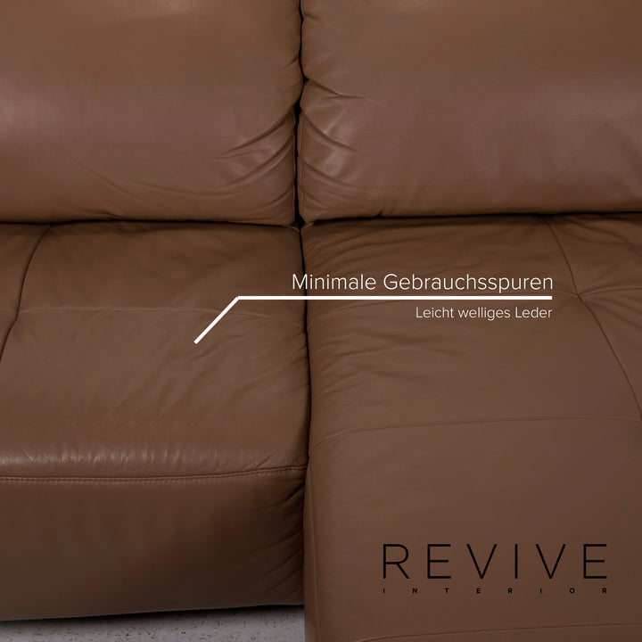 Ewald Schillig Mega Leder Sofa Braun Ecksofa #14903