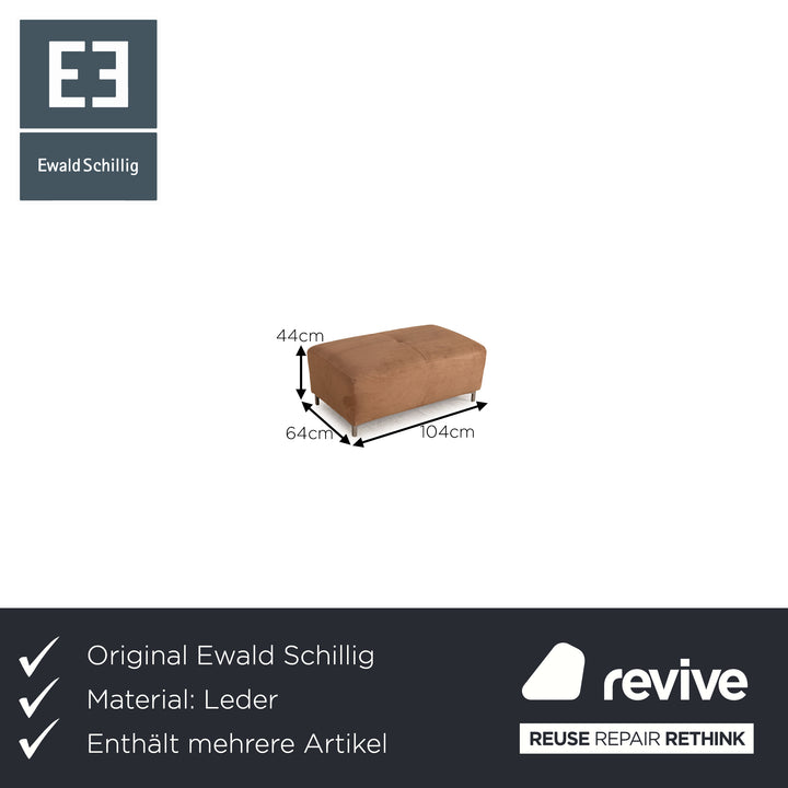 Ewald Schillig Mega Leder Sofa Garnitur Beige Ecksofa Hocker Couch Funktion