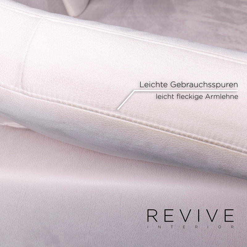Ewald Schillig Mikrofaser Sofa Weiß Ecksofa 