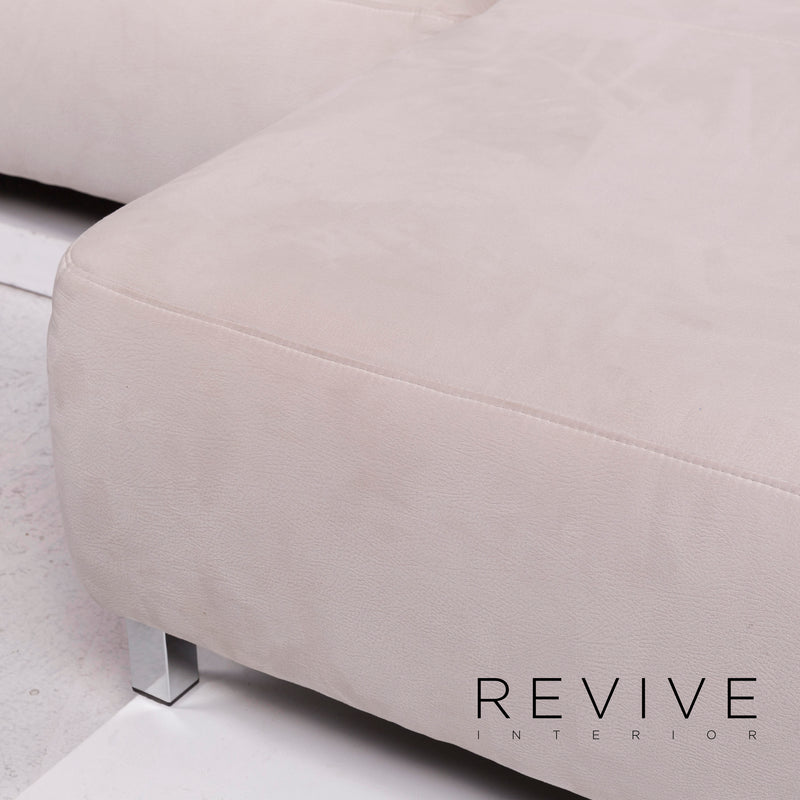 Ewald Schillig Mikrofaser Sofa Weiß Ecksofa 