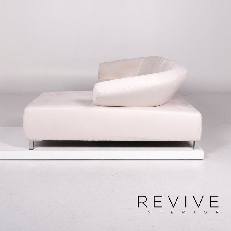 Ewald Schillig Mikrofaser Sofa Weiß Ecksofa 